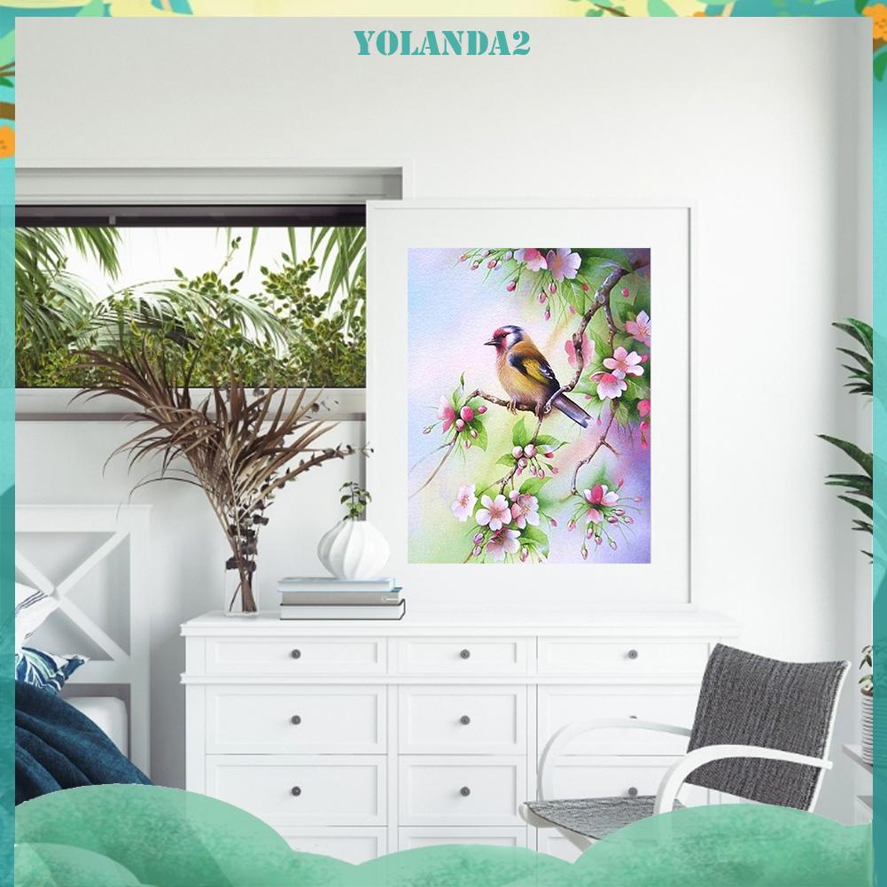 Tranh thêu chữ thập 11CT hình hoa và chim nghệ thuật (Szx1143)