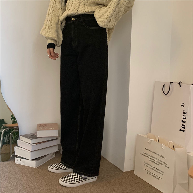 Quần Jeans Dài Lưng Cao Phong Cách Hàn Quốc Thời Trang Cho Nữ | BigBuy360 - bigbuy360.vn