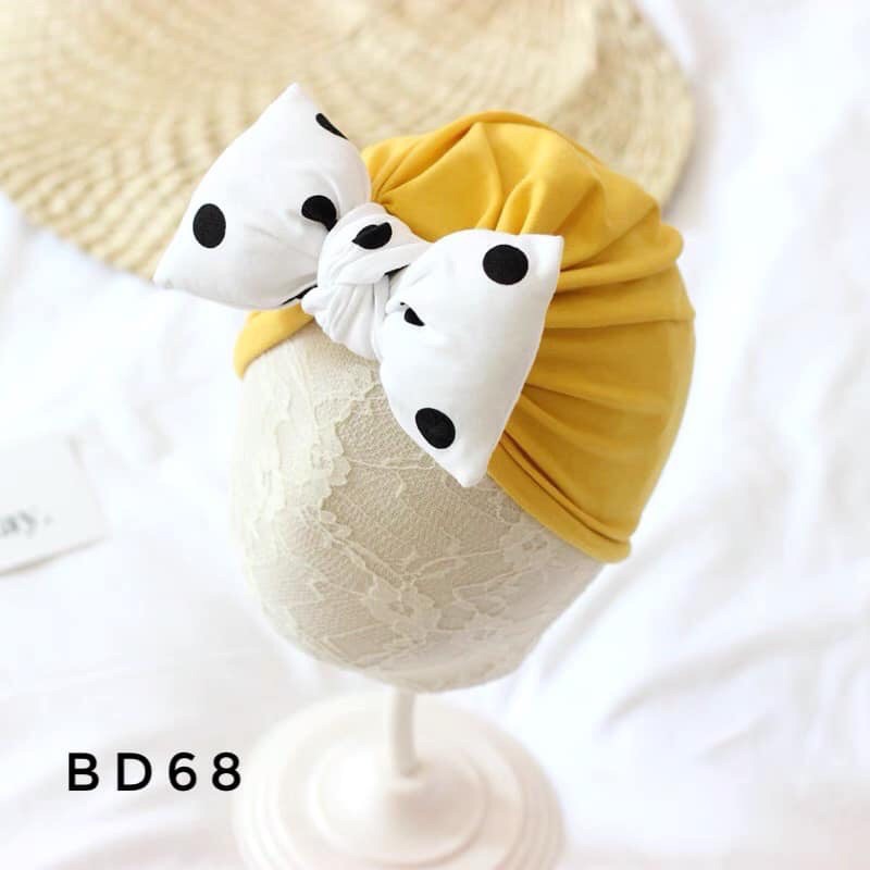 Mũ turban nơ cho bé gái