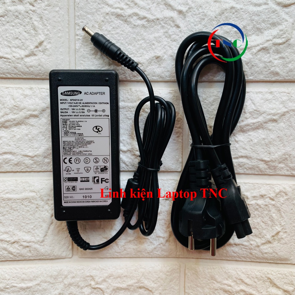Sạc Laptop Samsung 19V – 3.16A tặng kèm dây nguồn
