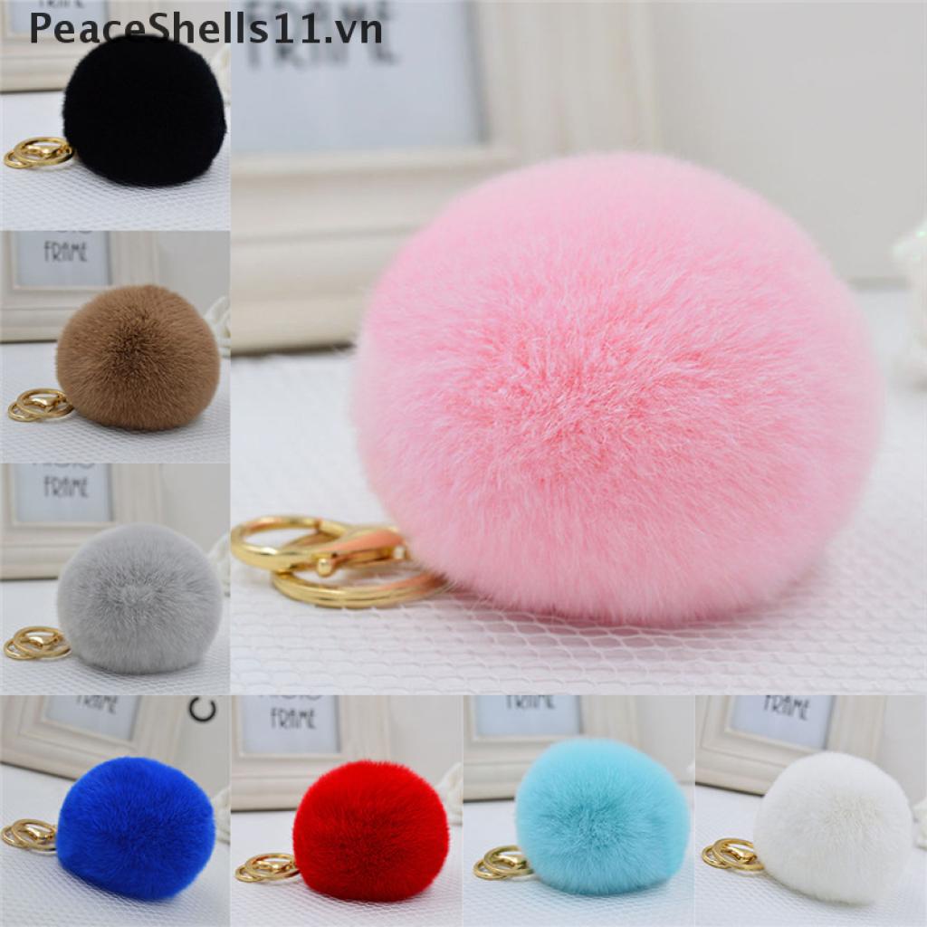 Móc Khóa Điện Thoại Gắn Bóng Lông Thỏ Dễ Thương