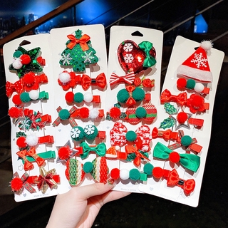 Baby Princess Christmas Super Cute Cartoon Hairpin Set Girl Wild Bangs Side Clip BB Clip Korean Fashion Temperament Simple and Does Not Hurt Hair Accessories Headdress Gift