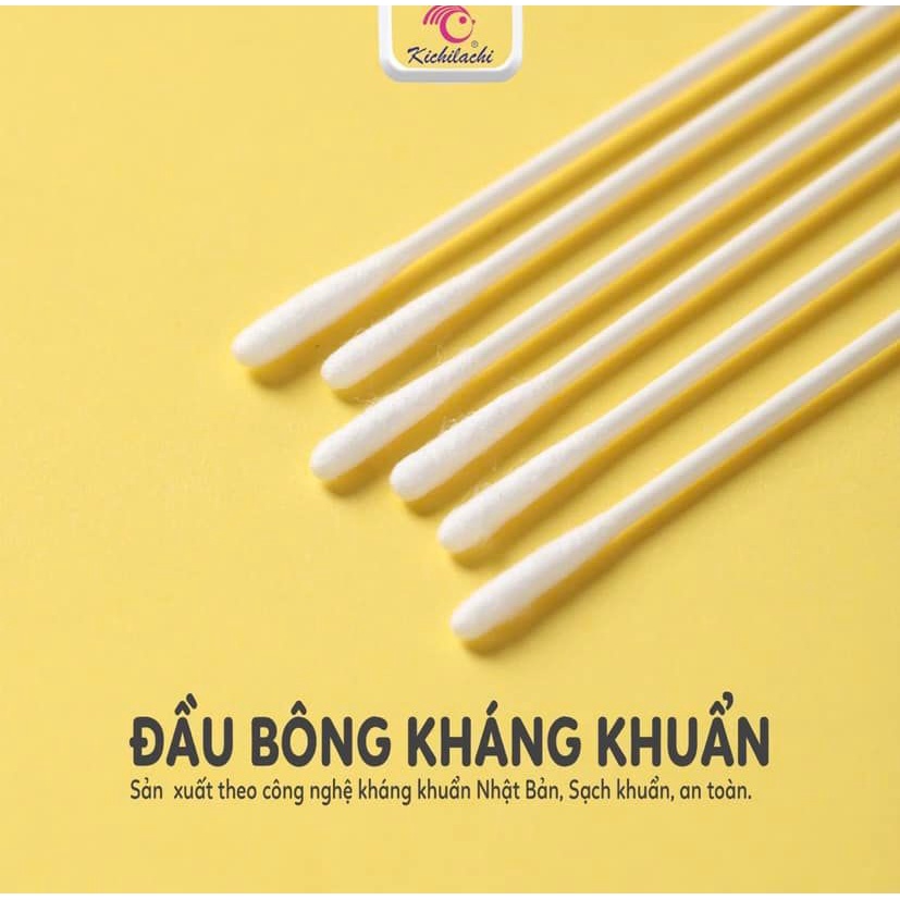 Hộp Tăm Bông Sơ Sinh Newborn Hình Hươu Kichilachi Chính Hãng