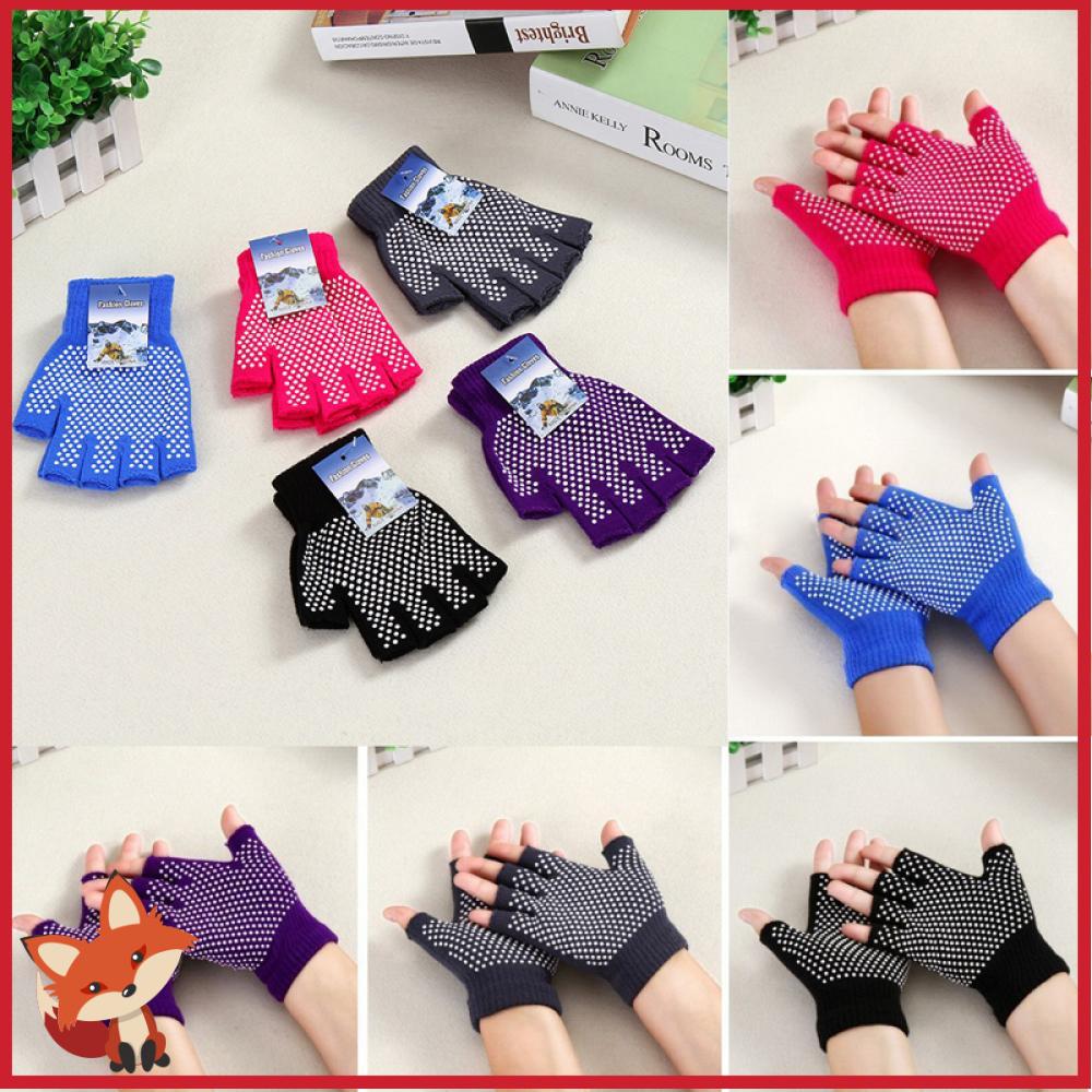 💕FAY💕 Grip Half Finger Workout Sport Gloves Women Cycling Yoga No-slip Sticky Gym/Multicolor