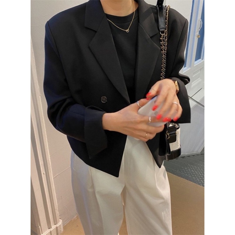 (Hàng có sẵn ) Áo Blazer cao cấp ngắn trẻ trung (có ảnh chụp thật) | BigBuy360 - bigbuy360.vn