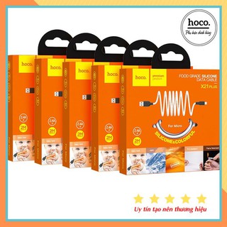 Cáp sạc nhanh 2.4a hoco x21 plus micro mềm dẻo chống cháy 2m chính hãng