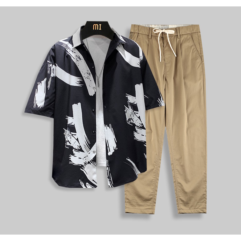 Bộ Quần Áo Nam Áo Sơ Mi Cổ Đức In Vệt Quần Kaki Túi Zenkonu SO MI NAM 1000029 + QUAN NAM 1000060 | BigBuy360 - bigbuy360.vn