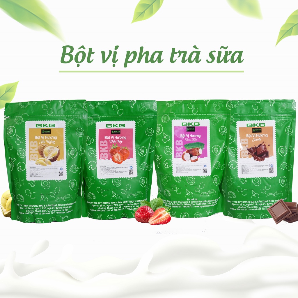Bột vị pha trà sữa BKB gói 1kg - Thay thế hoàn hảo cho siro - Thơm ngon tiện lợi giá rẻ nhất thị trường