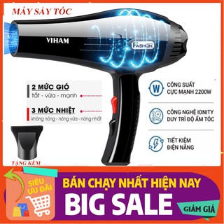 Máy sấy tóc tạo kiểu, may say toc - công suất 2000w, 3 cấp độ gió, 3 cấp độ nhiệt. bh 12 tháng!