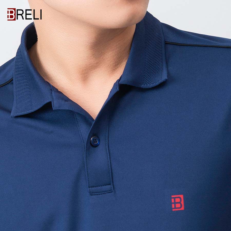 Áo thể thao nam cao cấp Breli - BAS2105-1C-NAV thoáng khí kháng khuẩn chống tia UV