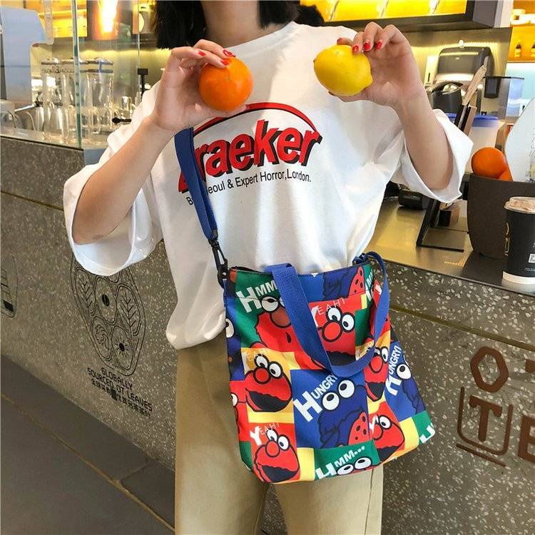 Túi xách ENVIROSAX canvas cỡ lớn in họa tiết hoạt hình cho học sinh