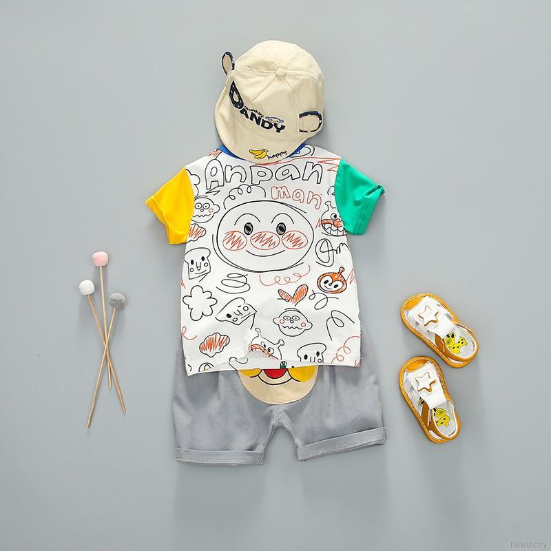 Set Áo Thun Tay Ngắn &amp; Quần Short Cho Bé Trai