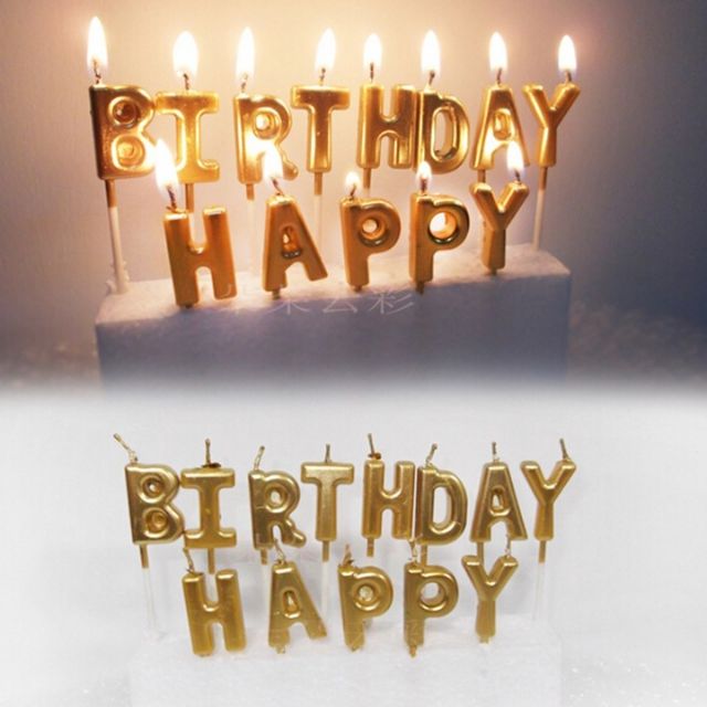 Bộ Nến Chữ Happy Birthday Nến Trang Trí Sinh Nhật