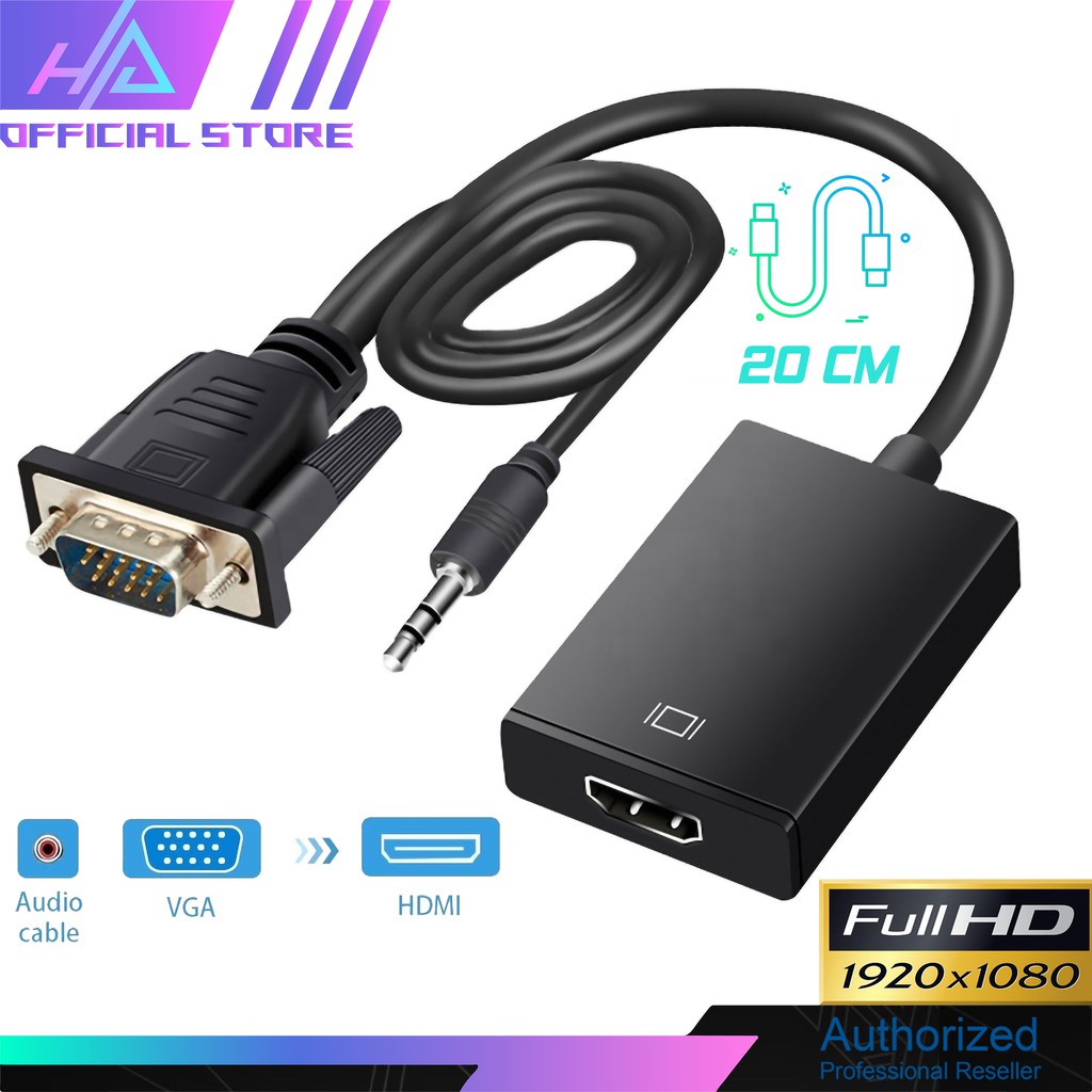 Cáp chuyển đổi VGA sang HDMI Có Audio - Hàng chất lượng - VGA TO HDMI