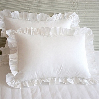Vỏ Gối Trắng 100% Cotton Phối Bèo