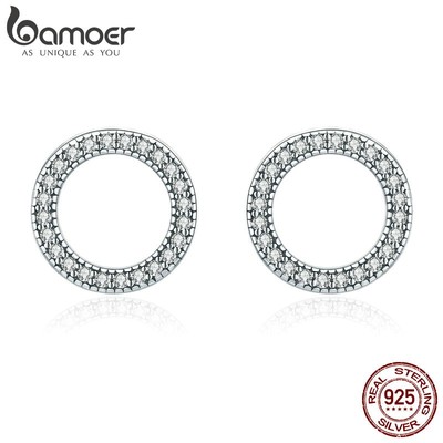 Bamoer Bông Tai Bạc 925 Hình Tròn Dạ Quang Thời Trang Cho Nữ sce417