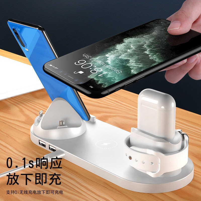 Bộ Sạc Không Dây Đa Chức Năng WS5 6 IN 1 - Sạc Nhanh, Đa Cổng, Tiện Lợi Khi Di Chuyển, An Toàn, Bảo Hành Uy Tín