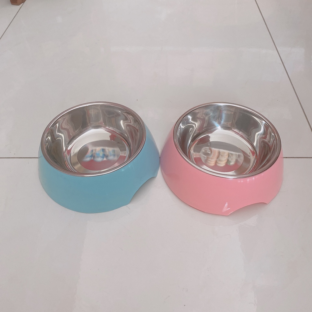 Bát ăn cho chó mèo - bát gắn chuồng bát đôi bát inox cho chó mèo thú cưng