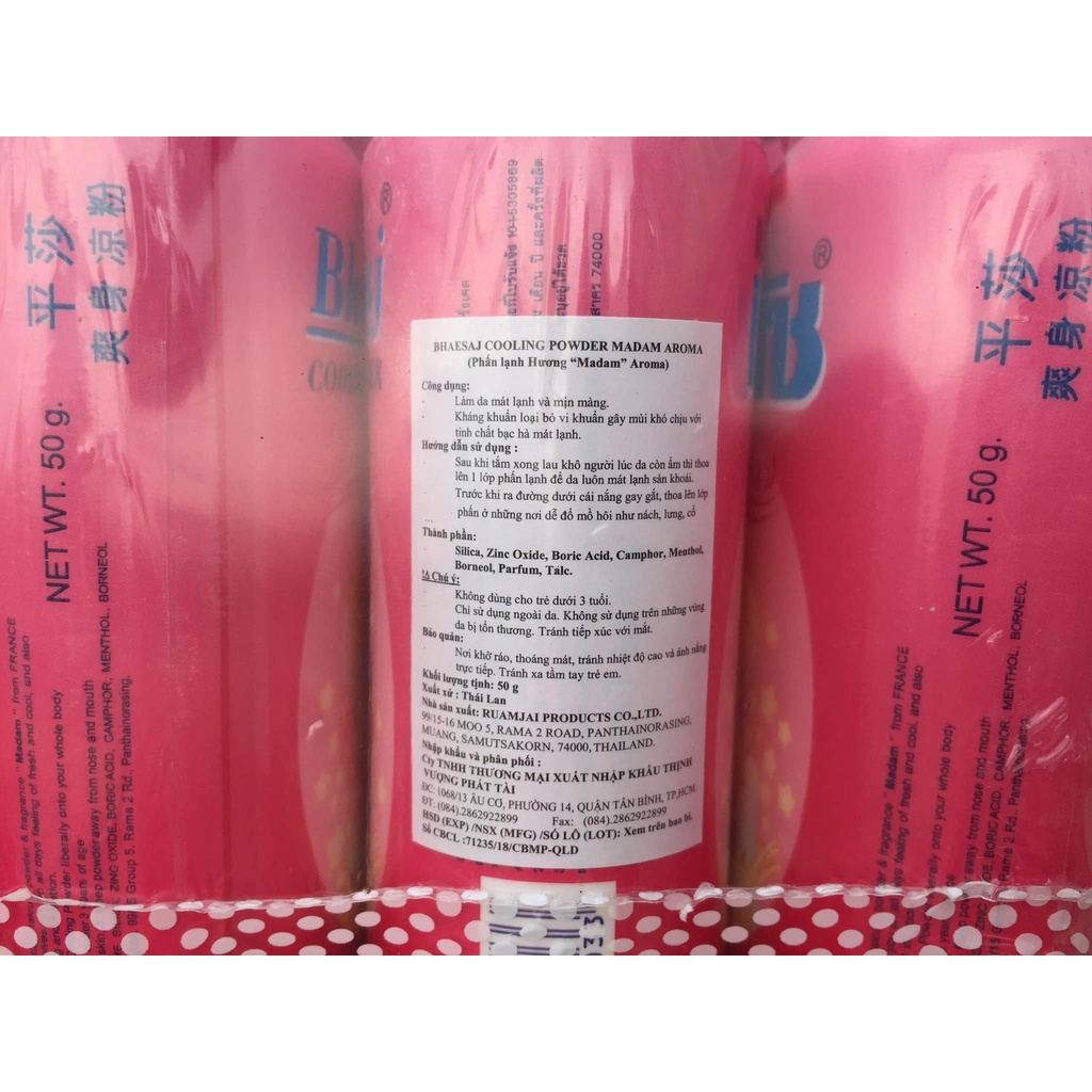 Phấn lạnh Bhaesaj Thái Lan - con chim Bồ Câu 50gr thơm mát làn da