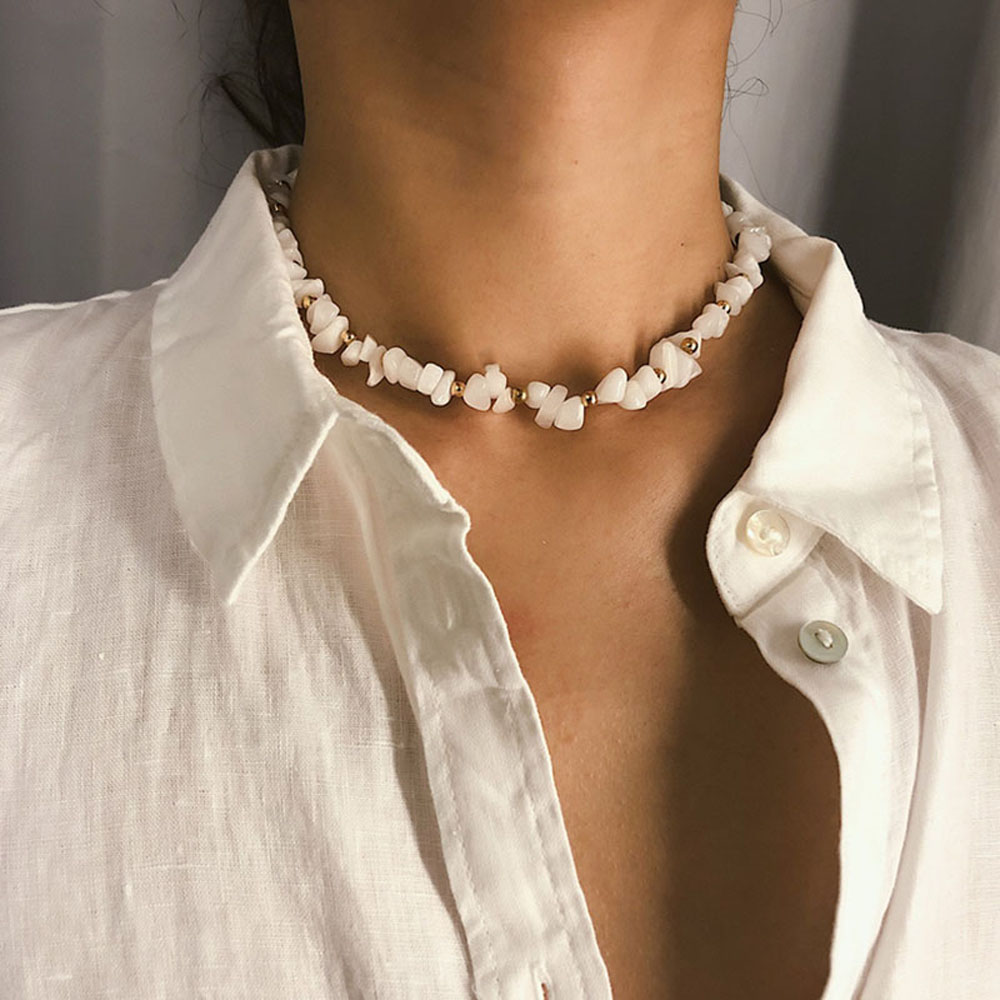 vòng cổ Kim Loại Đính Đá Thanh Lịch Cho Nữ