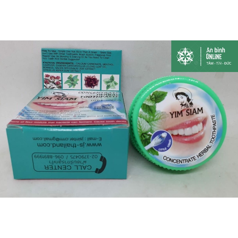 Kem tẩy trắng răng YIM SIAM Herbal Toothpaste chính hãng Thái Lan 25g