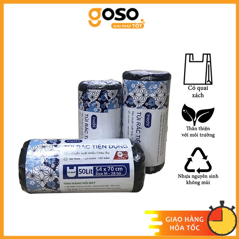 [GOSO] [Inochi] Túi rác tiện dụng SOJI 50L x 19 túi (Size L)