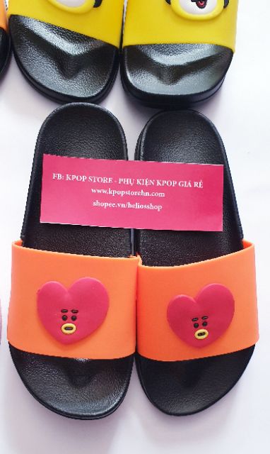 Dép BT21 slipper ver 4, dép Black pink