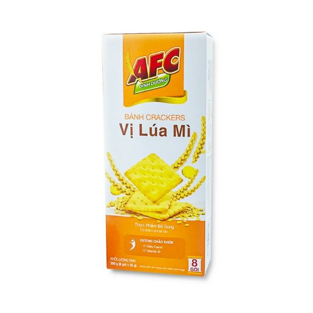 Bánh AFC dinh dưỡng Kinh Đô hộp 200G . Đủ vị: lúa mì, rau cải.