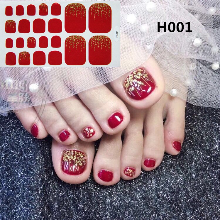 Dán Móng Chân | Nail Sticker 3D Chống Thấm Nước Tặng Dũa [ H ]