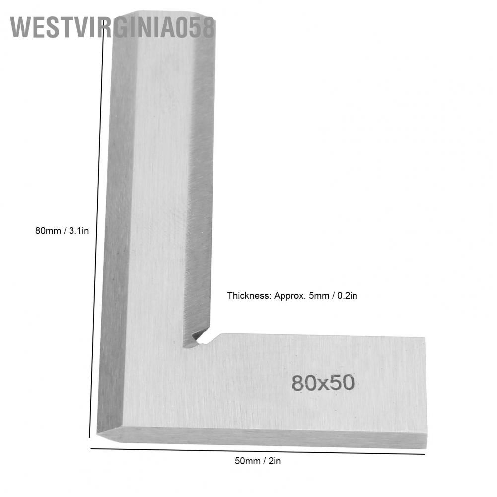 Westvirginia058 Knife Edge Ruler Stainless Steel Engineer Right Angle Detecting Measuring Tool 80x50mm