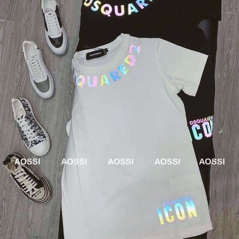 Áo thun phản quang 7 màu - DSQUARED2 -form tay lỡ Unisex