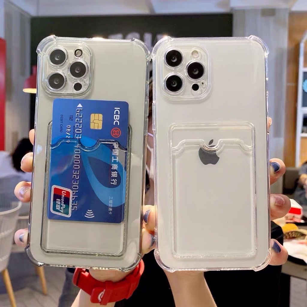 Ốp lưng trong có ngăn đựng thẻ - chống sốc cho iphone 13/13pro/13promax/14/15/pro/plus/promax