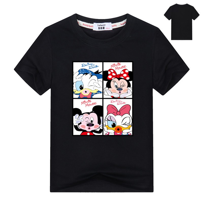 Áo thun tay ngắn họa tiết Mickey Minnie Mouse dành cho bé