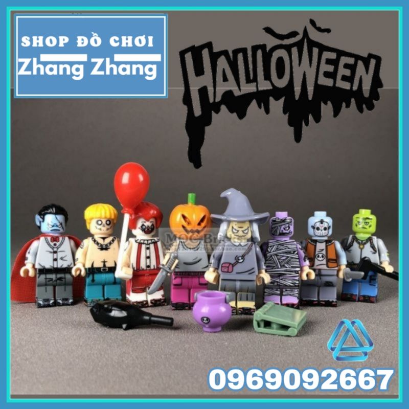 Xếp hình mô hình Halloween các nhân vật phim kinh dị Scared Minifigures POGO PG8174