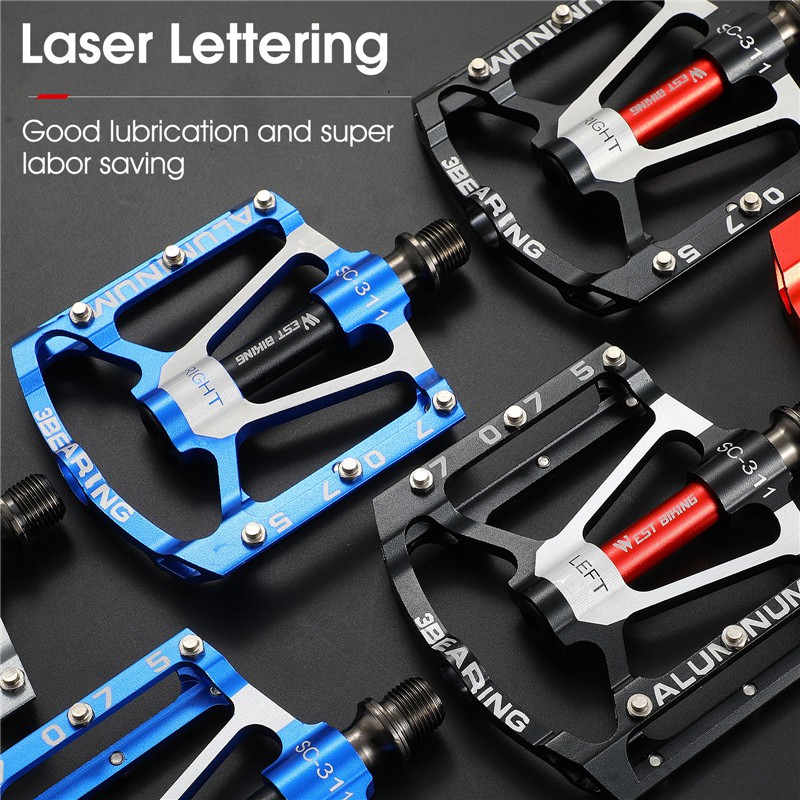 WEST BIKING Bàn Đạp 3 Bạc Đạn Bằng Nhôm Chất Lượng Cao Cho Xe Đạp Leo Núi