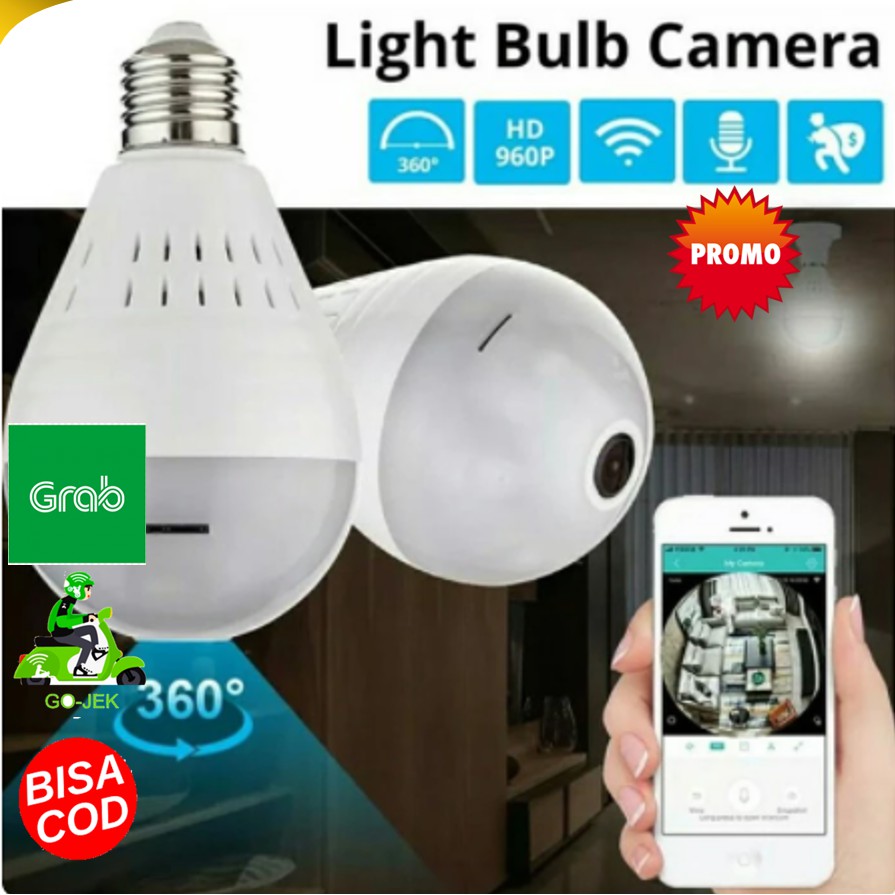 Camera Ip Wifi Hình Bóng Đèn Xoay 360 Độ V380