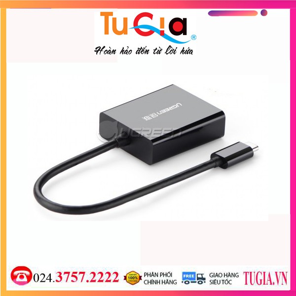 Cáp chuyển đổi USB TypeC sang VGA Ugreen 20586 ĐenHàng Chính Hãng