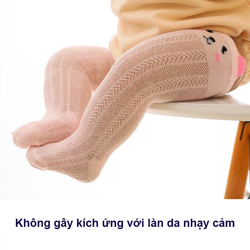 Tất cao cổ cho bé trai và bé gái 0-3 tuổi chống muỗi Baby-S, Tất lưới cho bé chất cotton hình thú ngộ nghĩnh - ST018