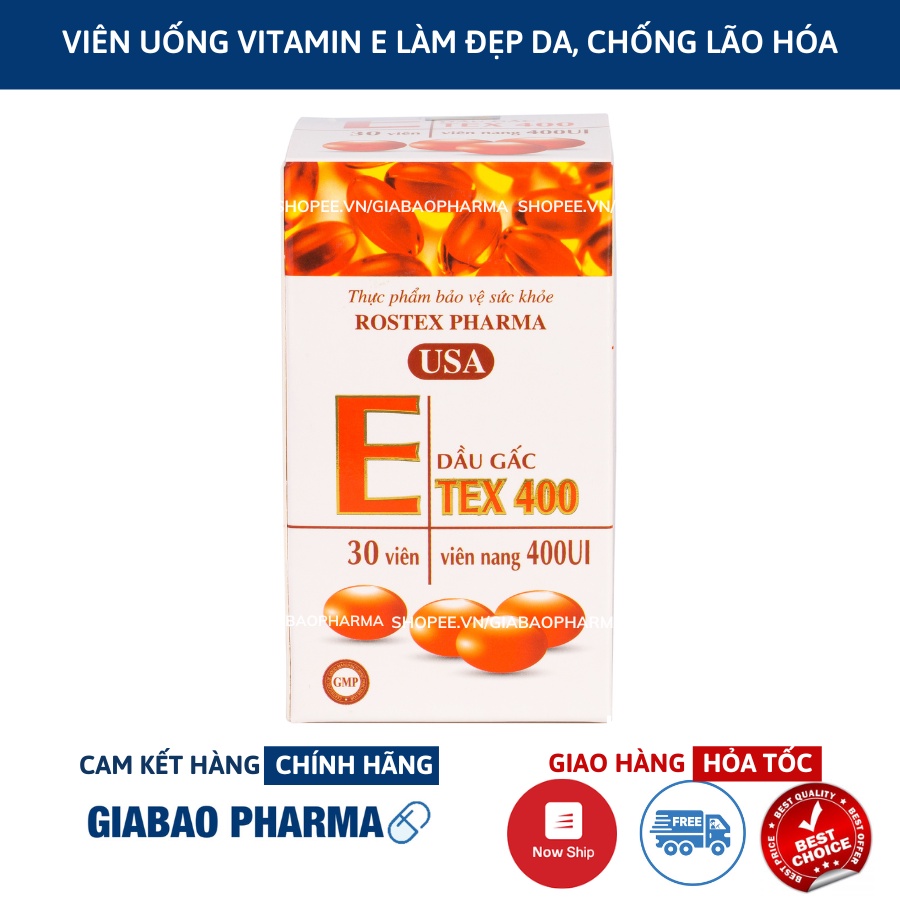 Viên uống làm đẹp da Vitamin E dầu gấc 400IU chống lão hoá