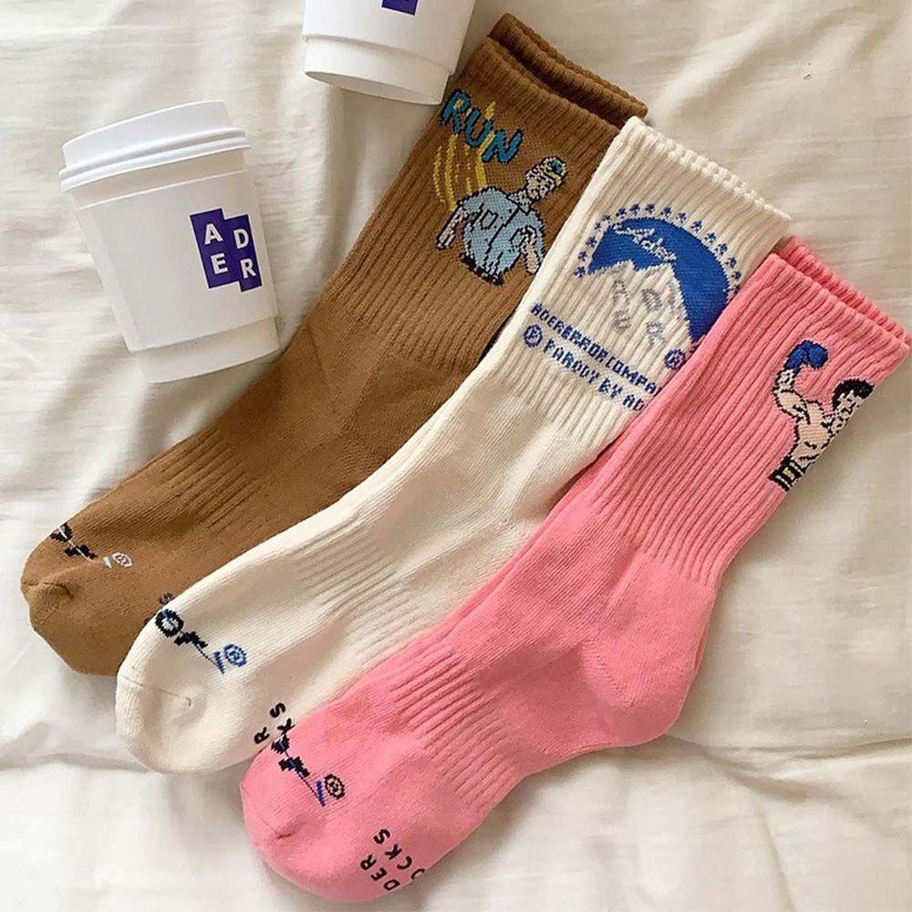 Vớ Cotton Thể Thao Họa Tiết Hoạt Hình Dễ Thương Dành Cho Cặp Đôi