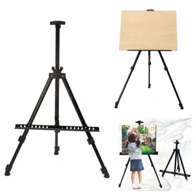 Giá vẽ, kệ để tranh, Standee chữ A di động 3 chân bằng sắt sơn tĩnh điện