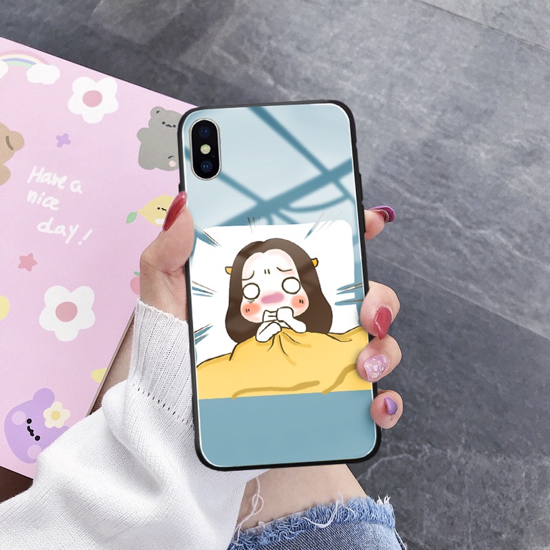 Ốp lưng iphone kính cặp đôi nude cute case 14plus 14 pro max 13 12 promax 11 mini 6 6s 7 8 plus x xr xs Se