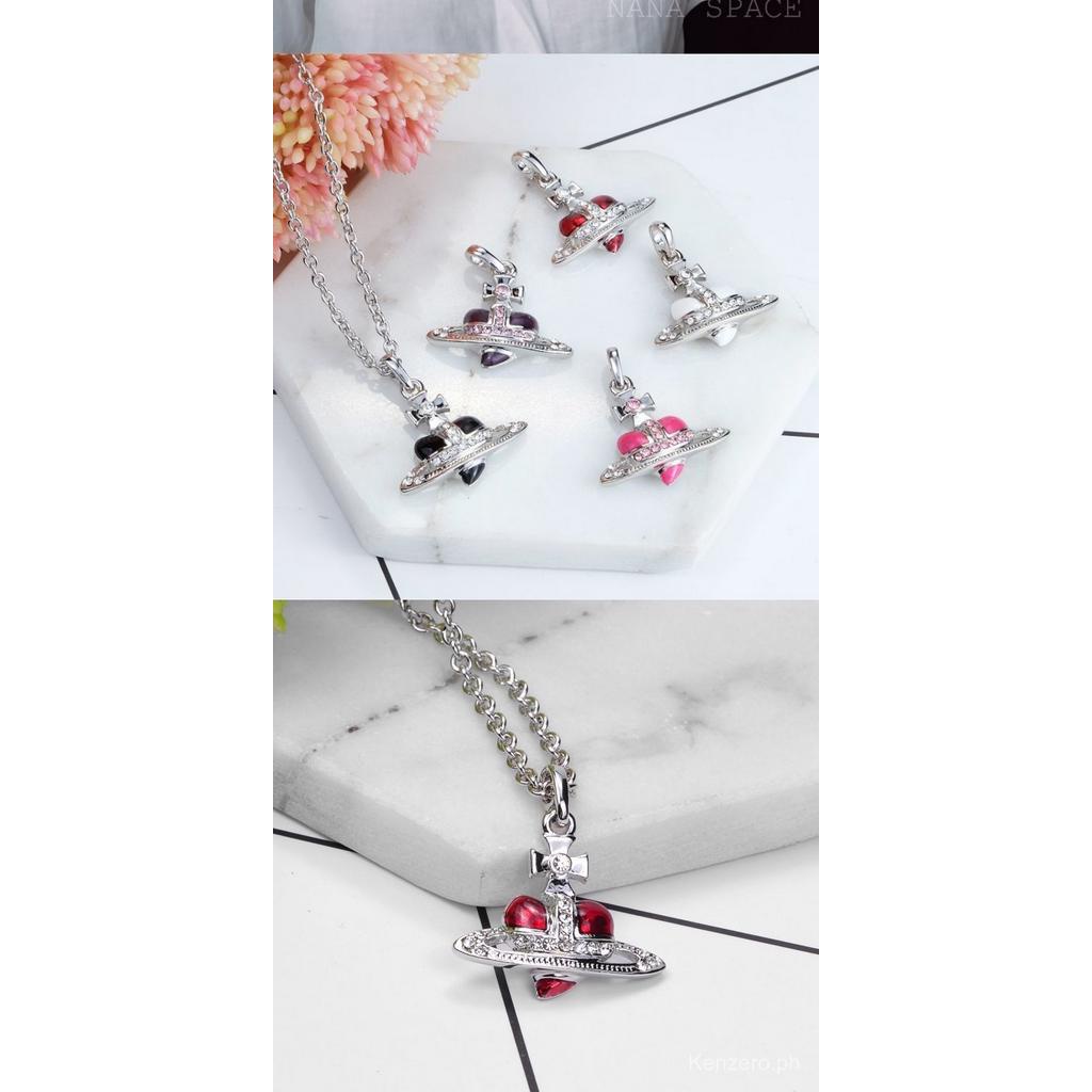 Vòng cổ Mặt Gỗ Đào Tráng Men Hình Trái Tim Nhỏ Sơn Kim Cương Phong Cách Punk