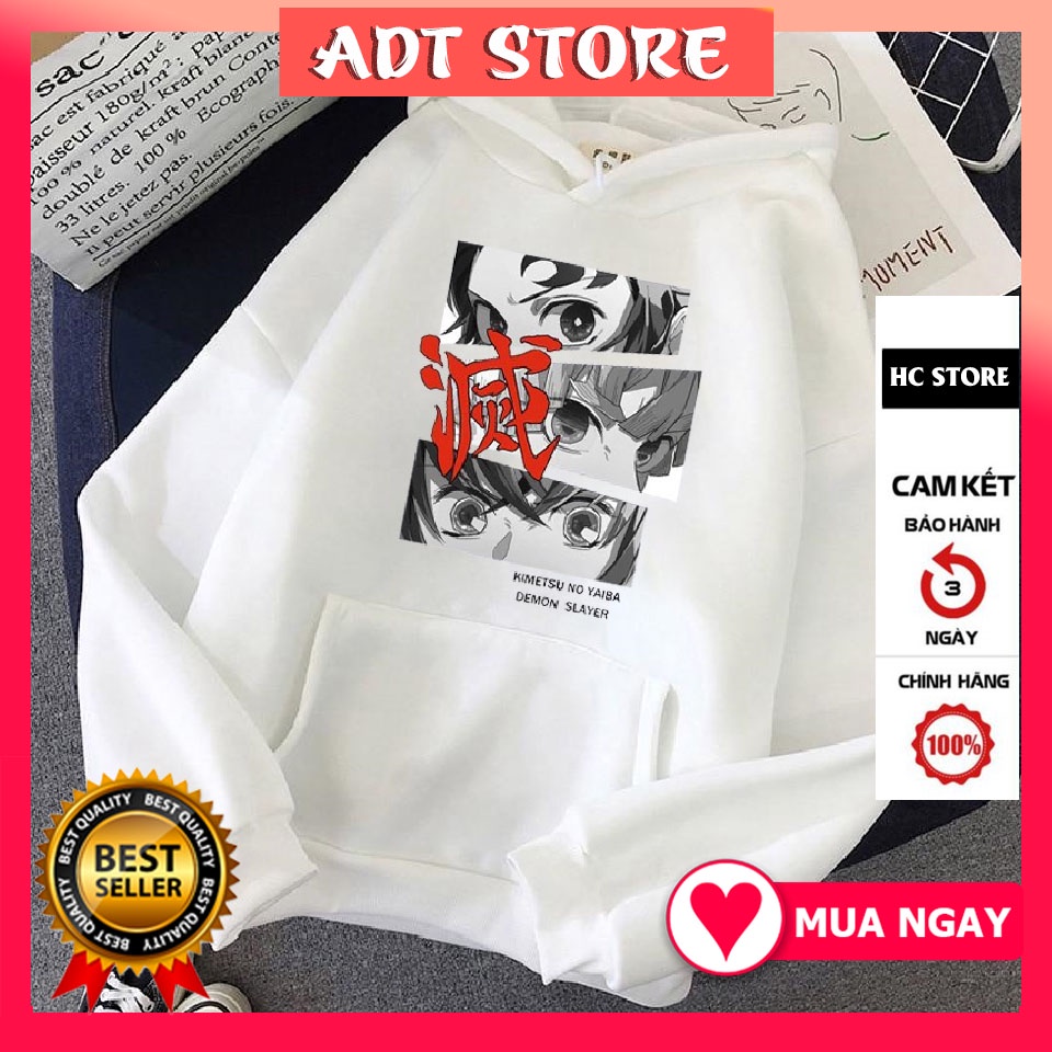 Áo hoodie in họa tiết anime Demon Slayer phong cách Harajuku Nhật Bản thời trang unisex - Kimetsu No Yaiba