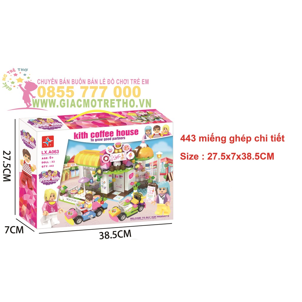 Lego Ghép Hình Tiệm CÀ PHÊ COFFE 443 Miếng ghép SP630