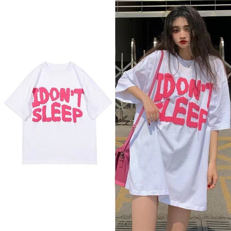 Áo thun COZOK ngắn tay dáng rộng in chữ cá tính trẻ trung