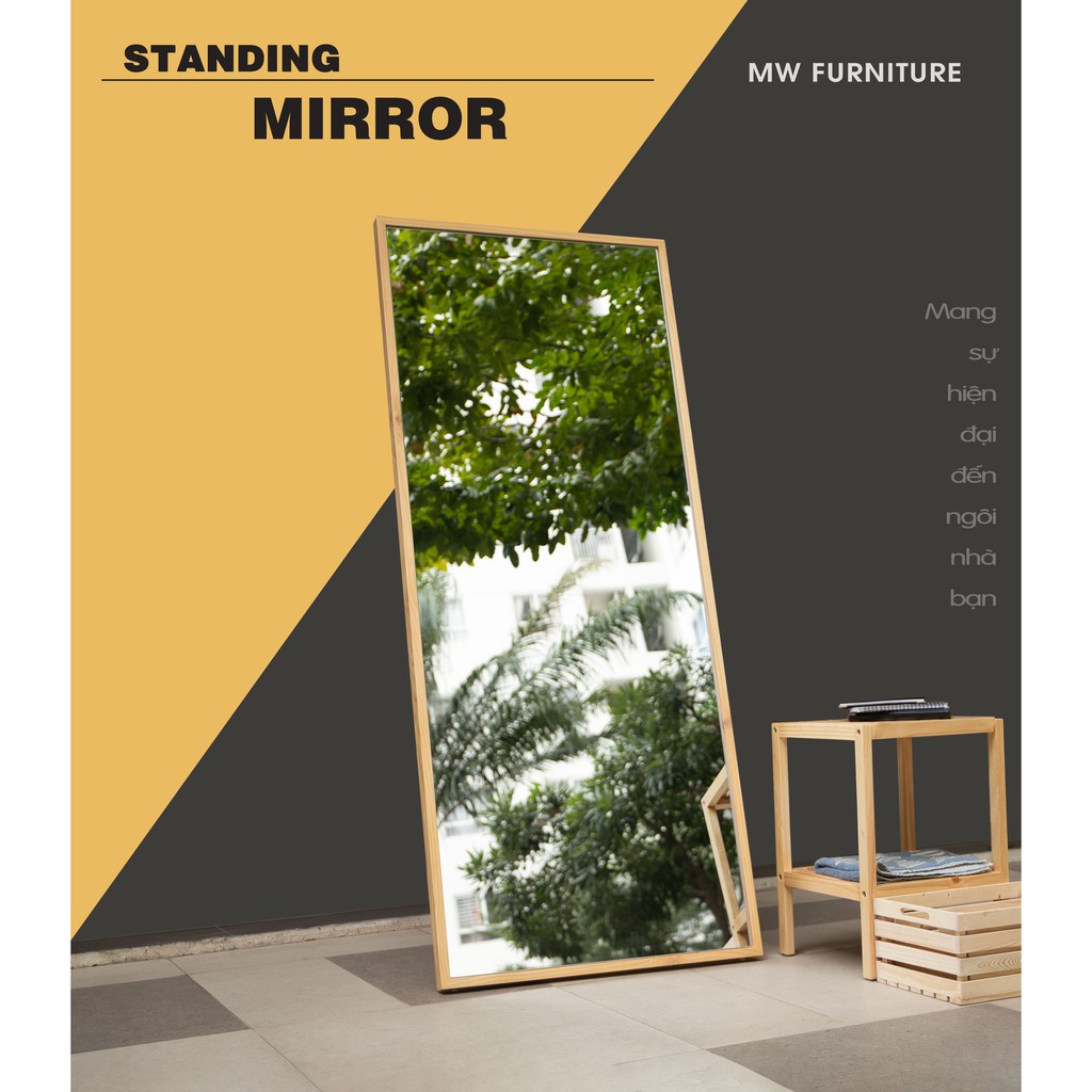 GƯƠNG SOI TOÀN THÂN KHUNG GỖ SIZE 70 - WALL MIRROR 70CM - NỘI THẤT CĂN HỘ