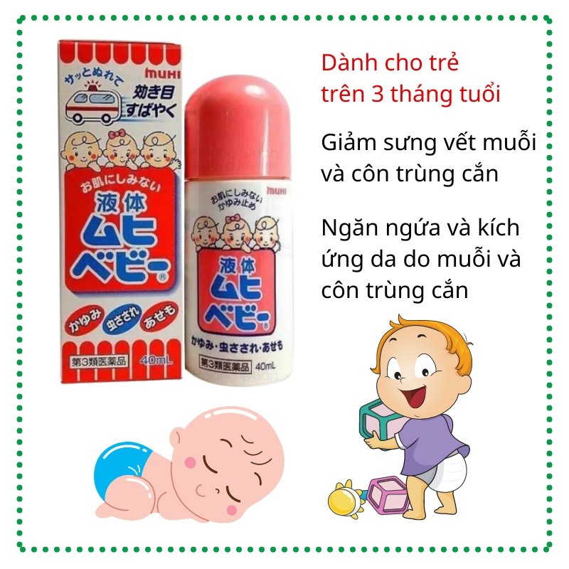 Lăn Trị Muỗi Muhi  - 40ml (Dành Cho Trẻ Trên 3M)