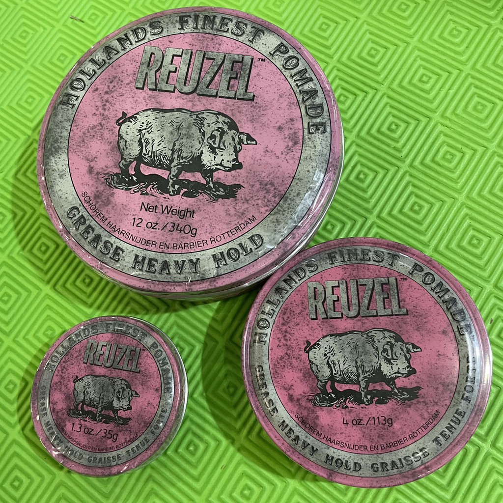 🥜Reuzel - USA Sáp giữ nếp cứng độ bóng vừa Reuzel Pink Heavy Grease