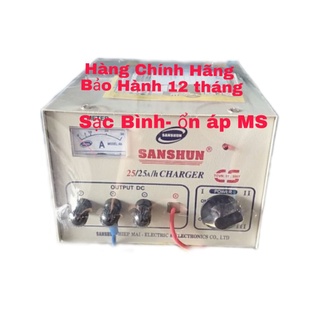 Máy Sạc Bình Ắc quy 6V-12V-24V sanshun 25A dung cho ắc quy 125Ampe